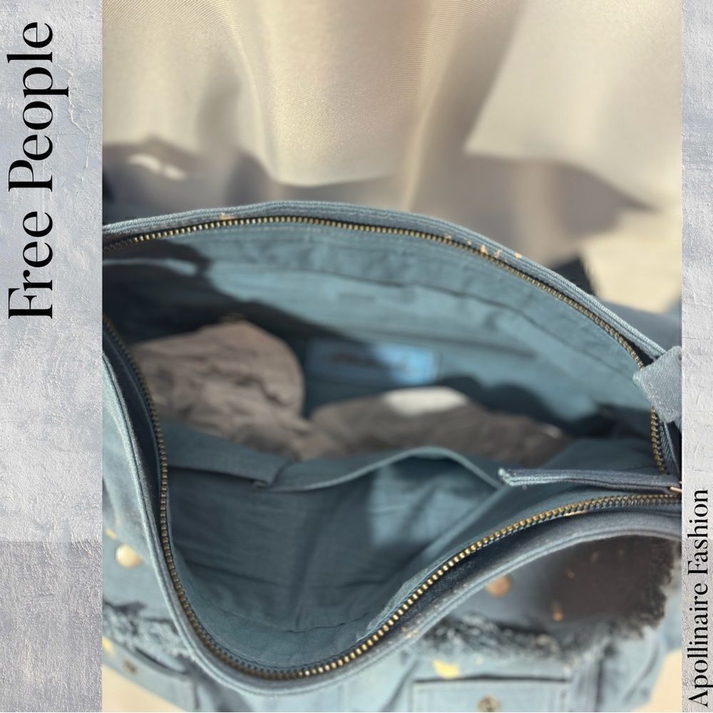 FREE PEOPLE SHADOW BOXER MESSENGER BAG IN FRENCH BLUE NWT NEW GORGEOUS - Picture 5 of 7